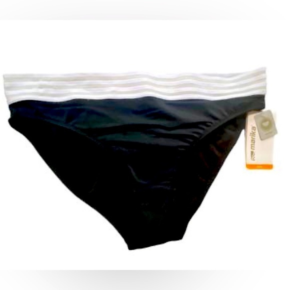 Women’s Marika Hipster Bikini Bottom NWT Size Large Black / White